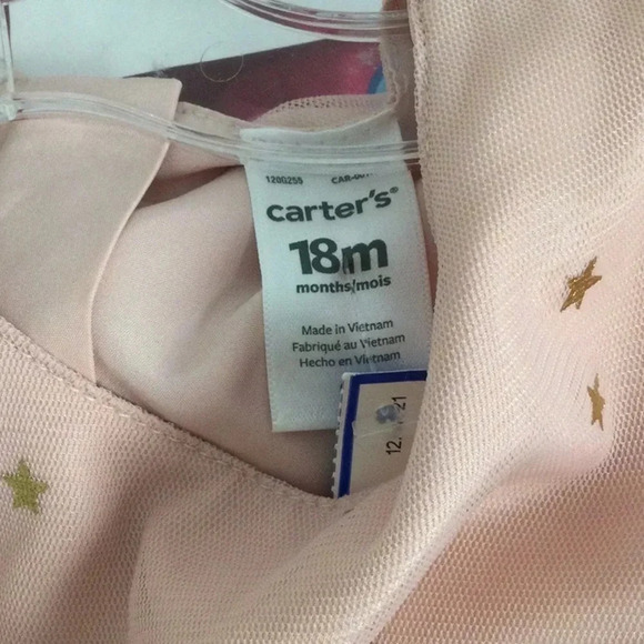 Carters 12-18M Pink Star Tulle Dress - Picture 6 of 6
